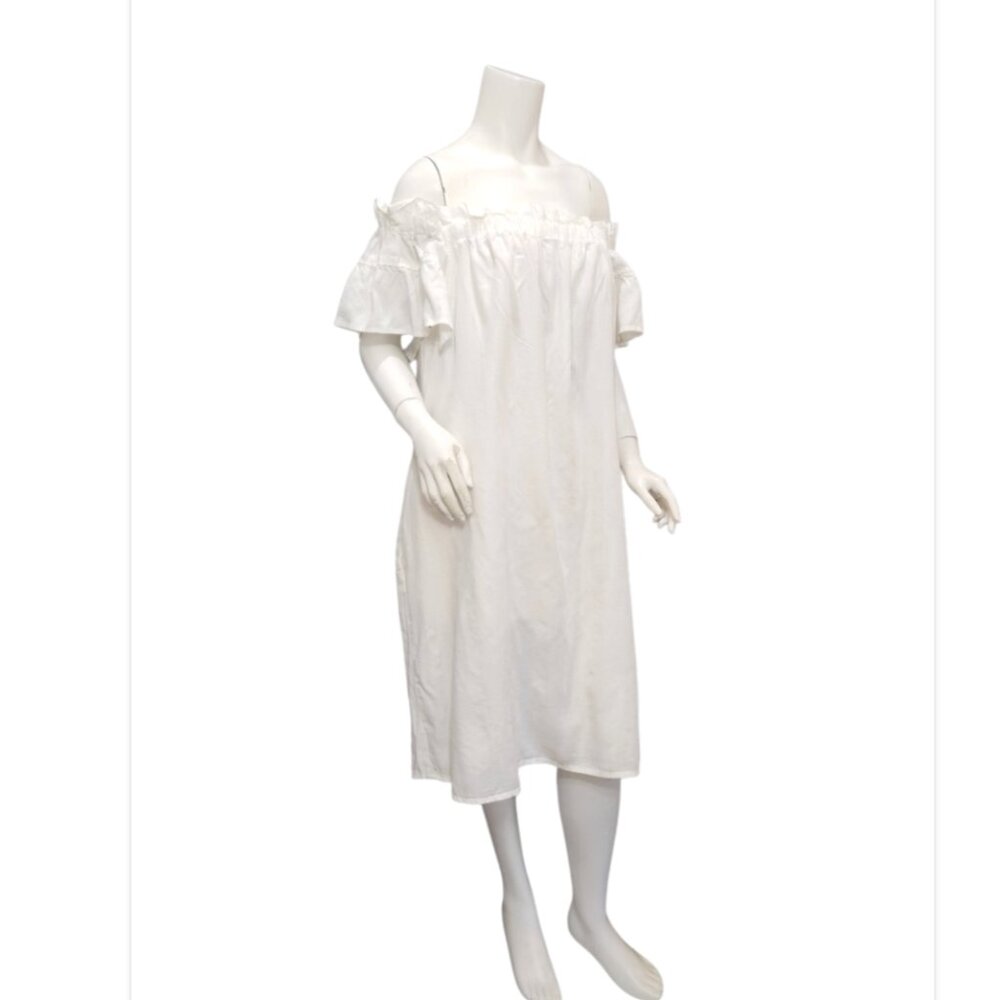 Philosophy Republic Peasant Flutter Short Sleeve Off- Shoulder Midi Tencel Dress